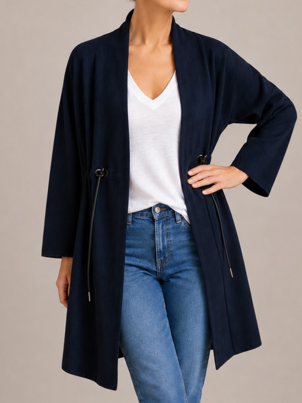 Chico's Black Open-Front Lightweight Cardigan Jacket -1 MEDIUM